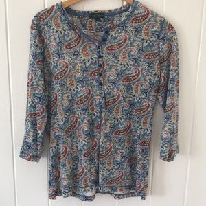 Lauren Ralph Lauren Jeans Co Henley Style Top Size Large